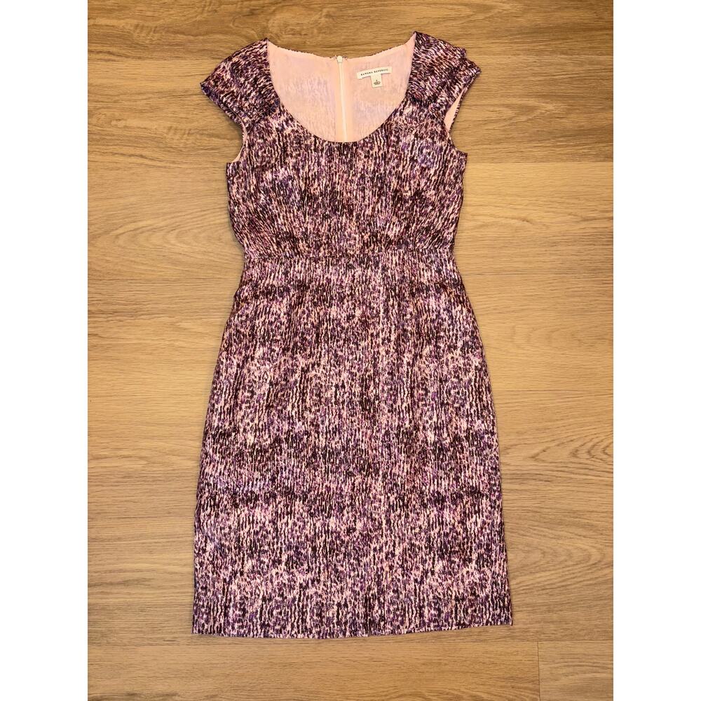Banana Republic womens silk pink watercolor sheath sleeveless dress size 0